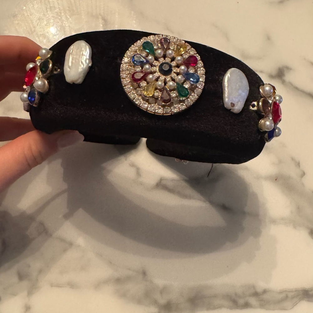 Zara Black and Red Embellished Hair Accessory